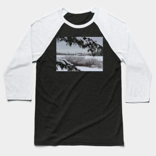 Winter Barn in the Distance Baseball T-Shirt